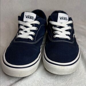 Vans Navy Canvas Low-Top Sneakers with White Accents